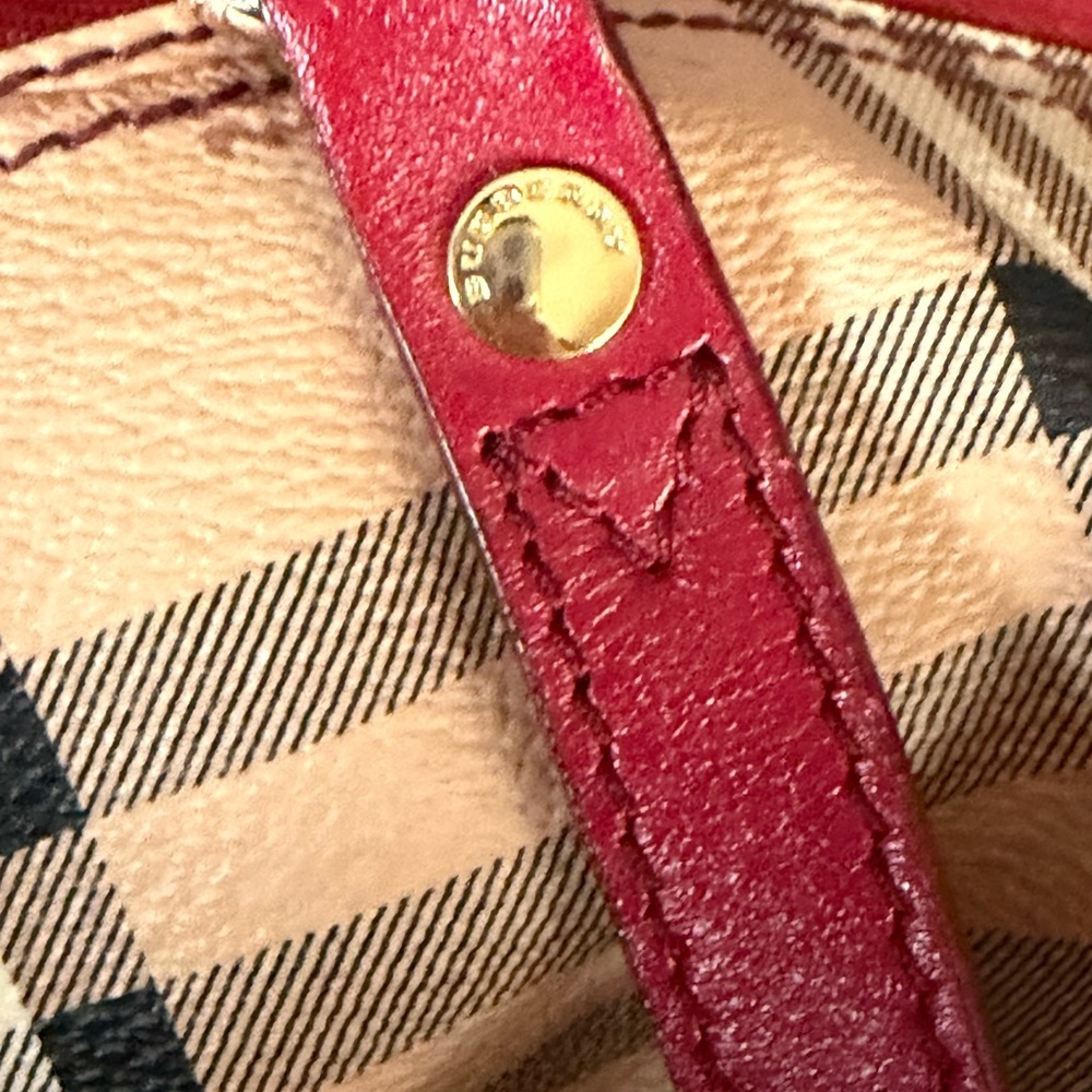 Burberry Red and Beige Checkered Wallet - Picture 2 of 6